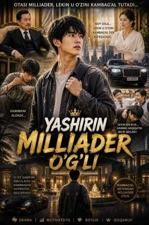 Yashirin milliarder o'g'li 1. 2. 5. 10. 20. 30. 50. 70. 90 Qism Koreya seriali Uzbek tilida Barcha qismlar 2026 HD skachat